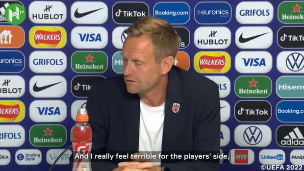 Norway Women manager devastated after "horrible" 8-0 defeat vs England